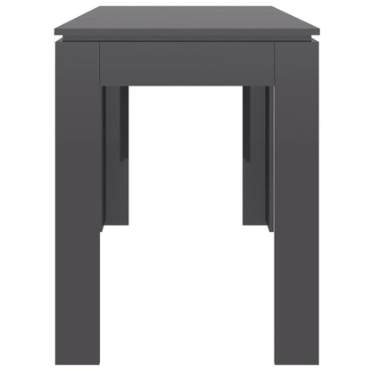 Mesa De Comedor Madera Contrachapada Gris Brillo 120x60x76 Cm_3