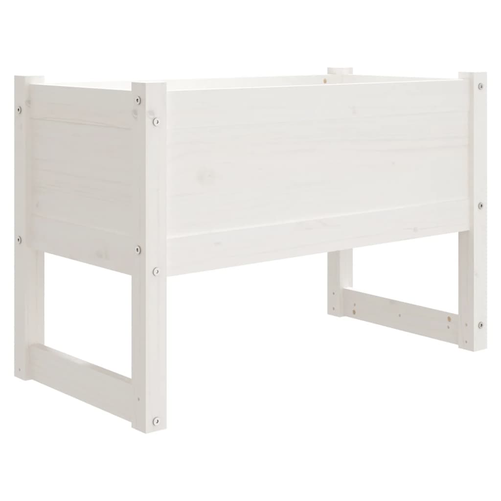 Jardinera Madera Maciza De Pino Blanco 78x40x52 Cm_0