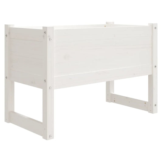 Jardinera Madera Maciza De Pino Blanco 78x40x52 Cm_0