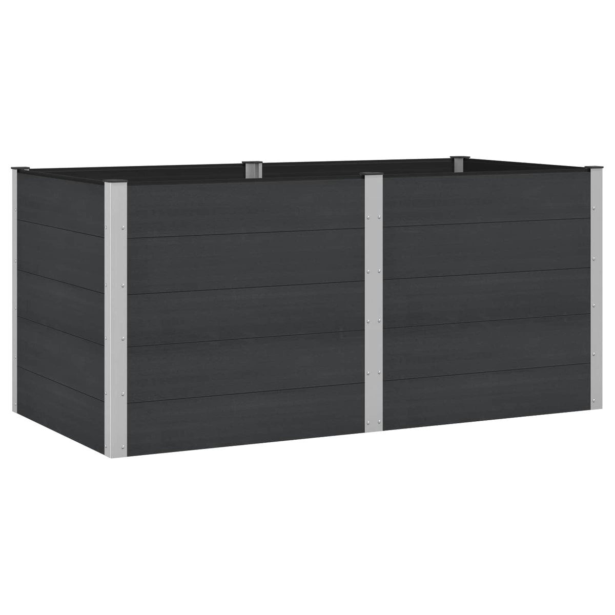 Arriate Elevado Negro 200 X 100 X 91 Cm Wpc Y Aluminio_0