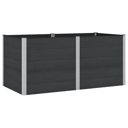 Arriate Elevado Negro 200 X 100 X 91 Cm Wpc Y Aluminio_0