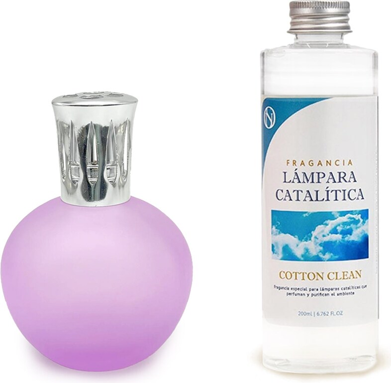 Lámpara Catalítica Fucsia Mate + Fragancia Cotton Clean 500 Ml - Elimina Malos Olores, Impurezas Y Perfuma_0