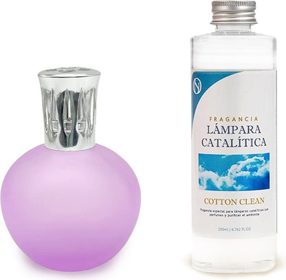 Lámpara Catalítica Fucsia Mate + Fragancia Cotton Clean 500 Ml - Elimina Malos Olores, Impurezas Y Perfuma_0