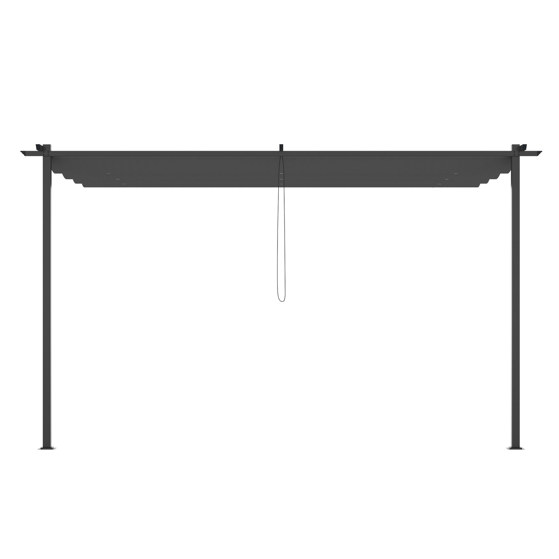 Outsunny Pérgola De Pared De Jardín 4x3 M Con Techo Retráctil Tela Poliéster_3
