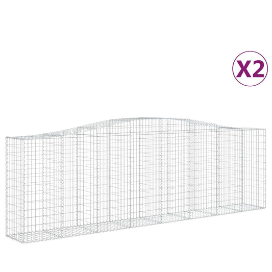 Cestas De Gaviones 2 Uds Forma De Arco Hierro 400x50x120/140 Cm_0