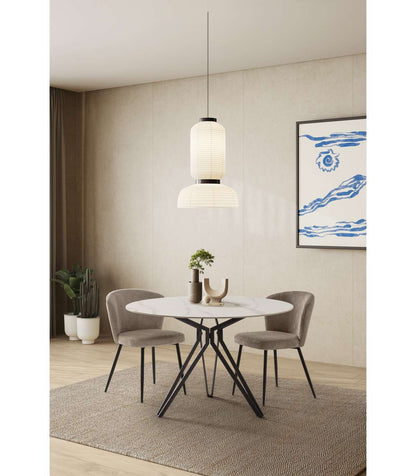 Mesa Para Comedor Redonda Fija Md-malena Acabado Cerámica Blanca, 120cm(ancho) 76cm(altur_1