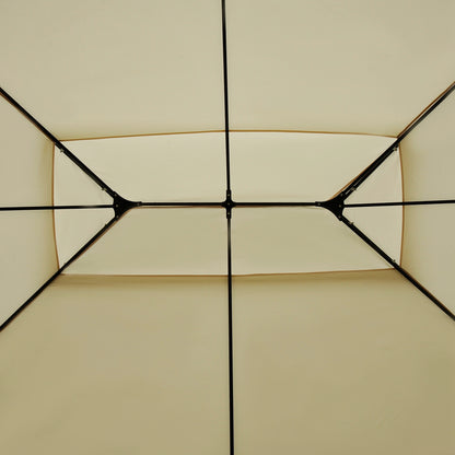 Outsunny Cenador De Jardín 3x4 M Con Paredes Laterales Doble Techo Crema_3