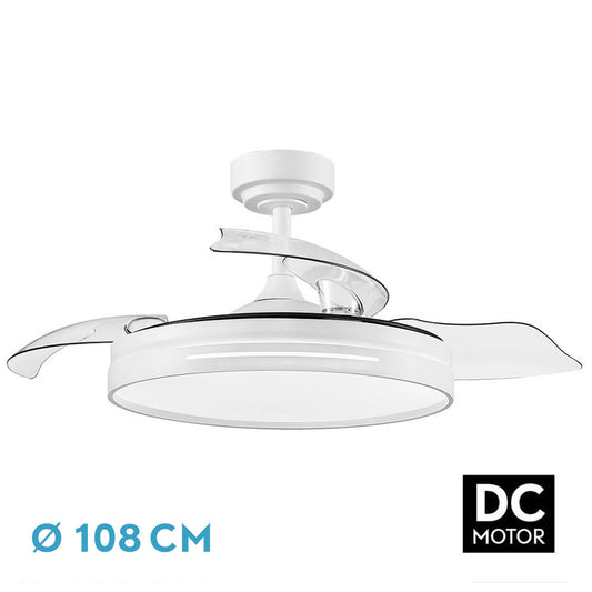 Ventilador Dc 72w Micenas Blanco 3 Aspas Transp. 108d 6 Veloc. 7200lm 3 Colores C/remoto, Memoria Y Temporizador 24_0