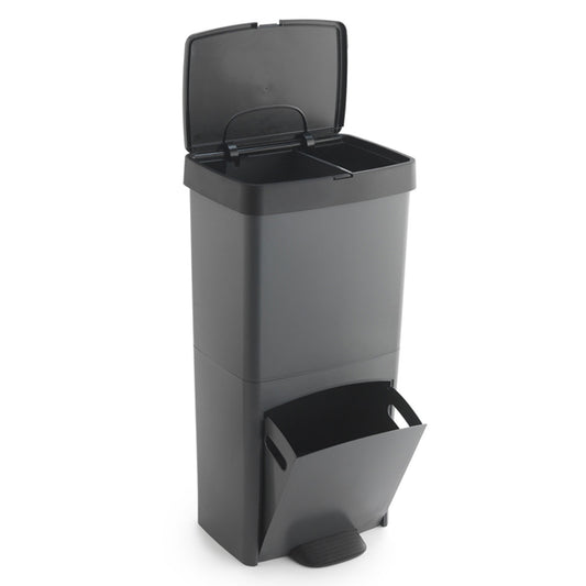 Cubo De Basura O Reciclaje 70l, Vertical, 2 Compartimentos, Papelera Residuos, 76 Cm, Fácil Gestión_0