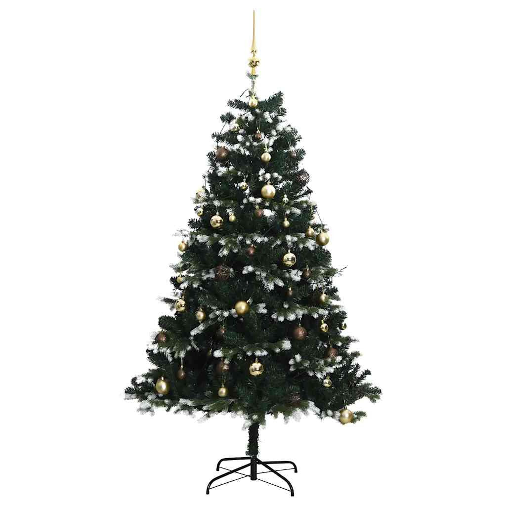 Vidaxl Árbol De Navidad Artificial Con Bisagras 300 Led Y Bolas 180 Cm_3