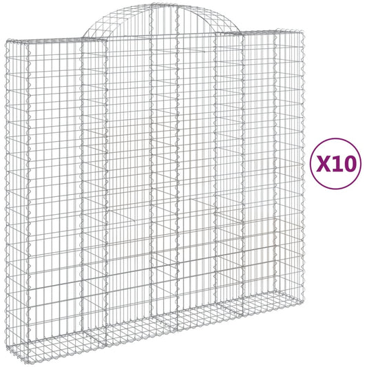 Cestas Gaviones 10 Uds Forma De Arco Hierro 200x50x180/200 Cm_0