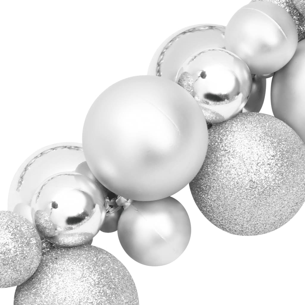 Vidaxl Corona De Bolas De Navidad Poliestireno Plateado 175 Cm_4