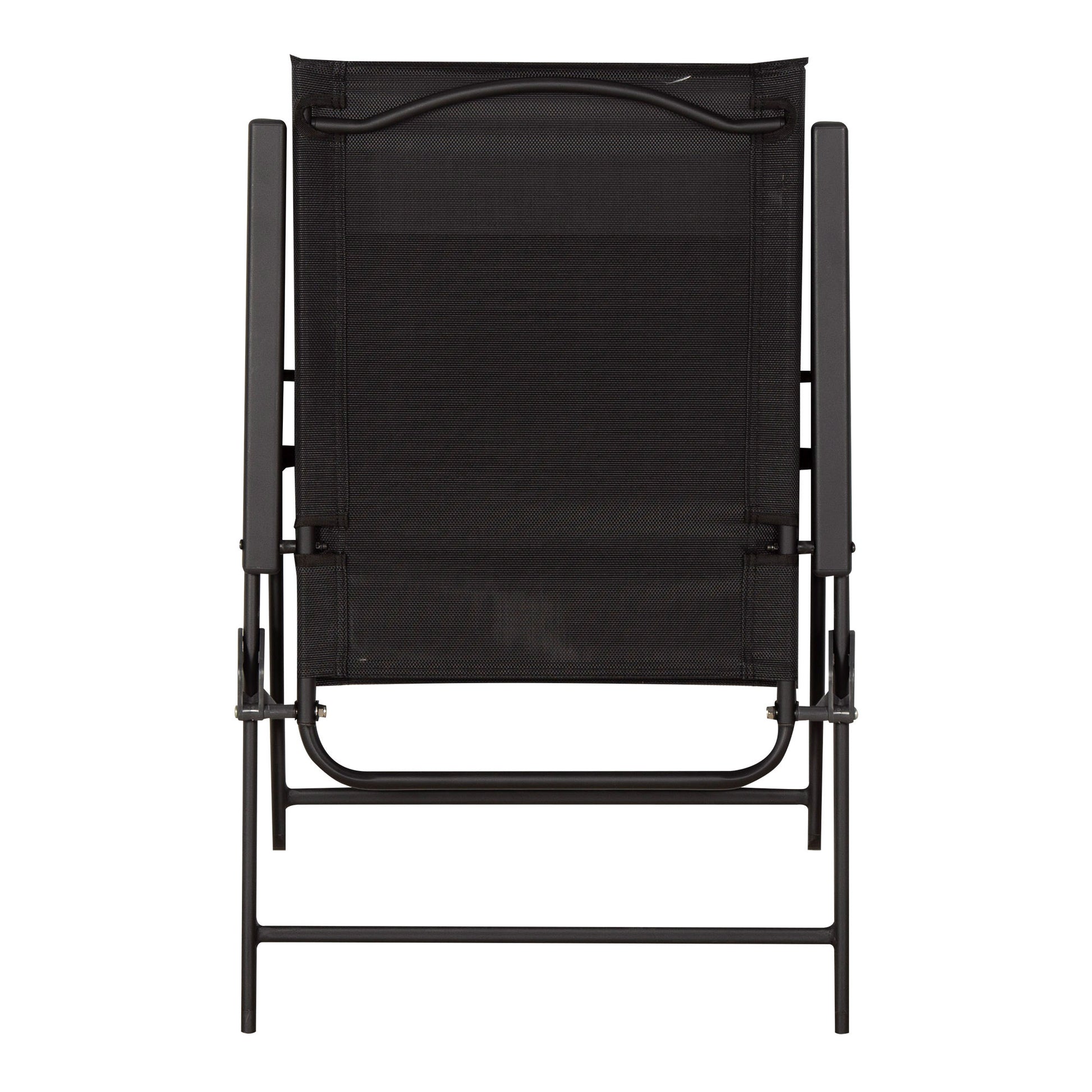 Aktive Pack 4 Sillas Plegables De Jardín Slim Negras Con Reposabrazos_2