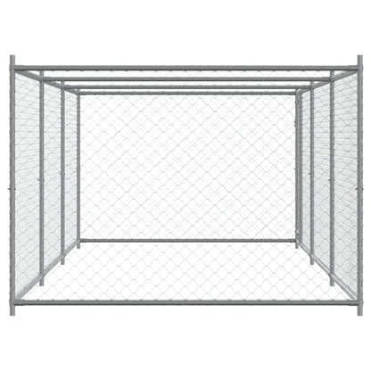 Jaula De Perros Con Puerta Acero Galvanizado Gris 6x2x1,5 M_4