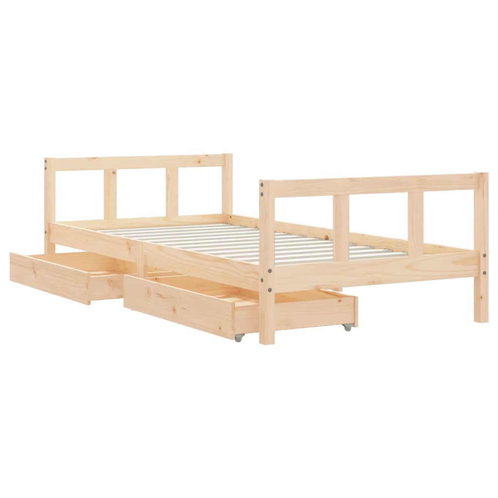 Vidaxl Estructura De Cama Infantil Con Cajones Madera Pino 90x190 Cm_3