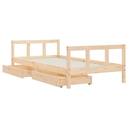 Vidaxl Estructura De Cama Infantil Con Cajones Madera Pino 90x190 Cm_3