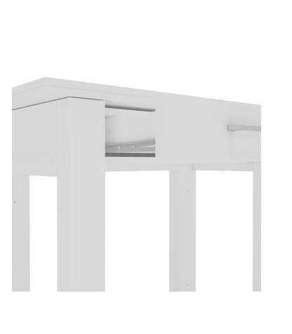 Mesa Para Cocina, Comedor Abatible 2 Cajones Md-bety Acabado Cristal Blanco, 110cm(ancho)_3