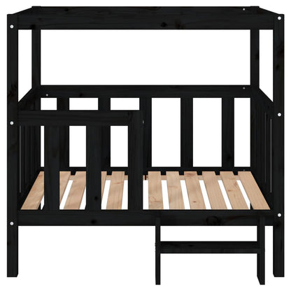Vidaxl Cama Para Perros Madera Maciza De Pino Negro 105,5x83,5x100 Cm_4