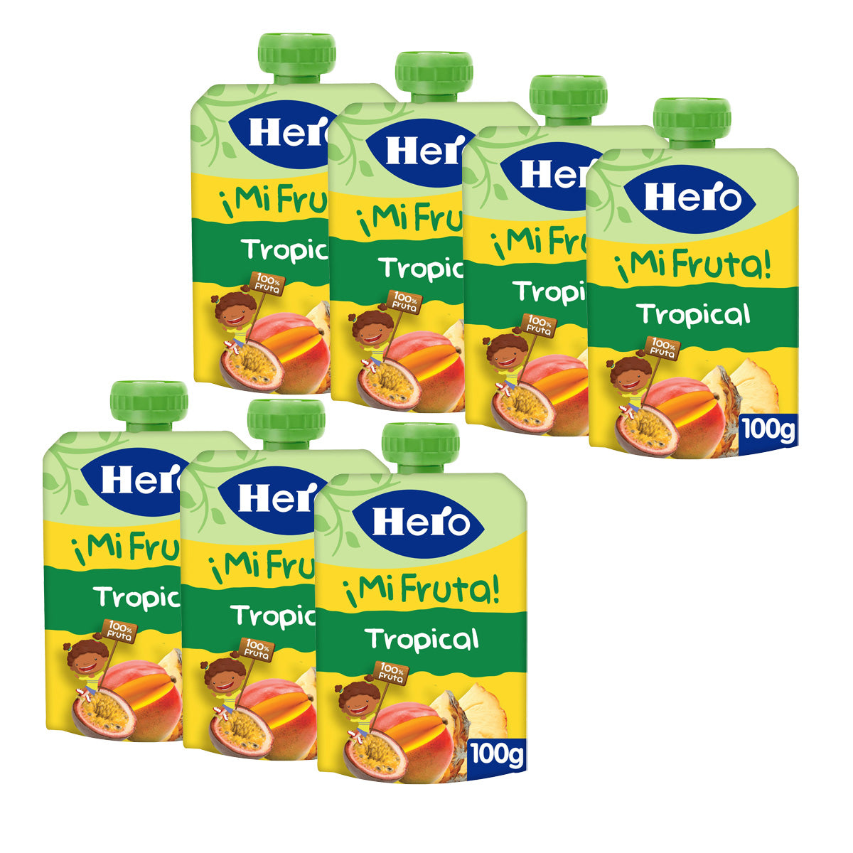Pack de 7x Tigela de Iogurte Tropical Hero 100g