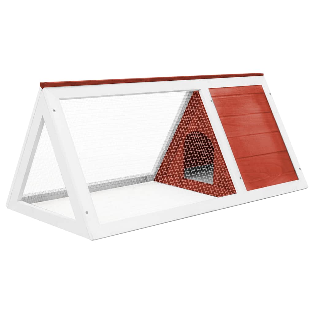 Conejera Jaula De Animales De Madera Rojo_2