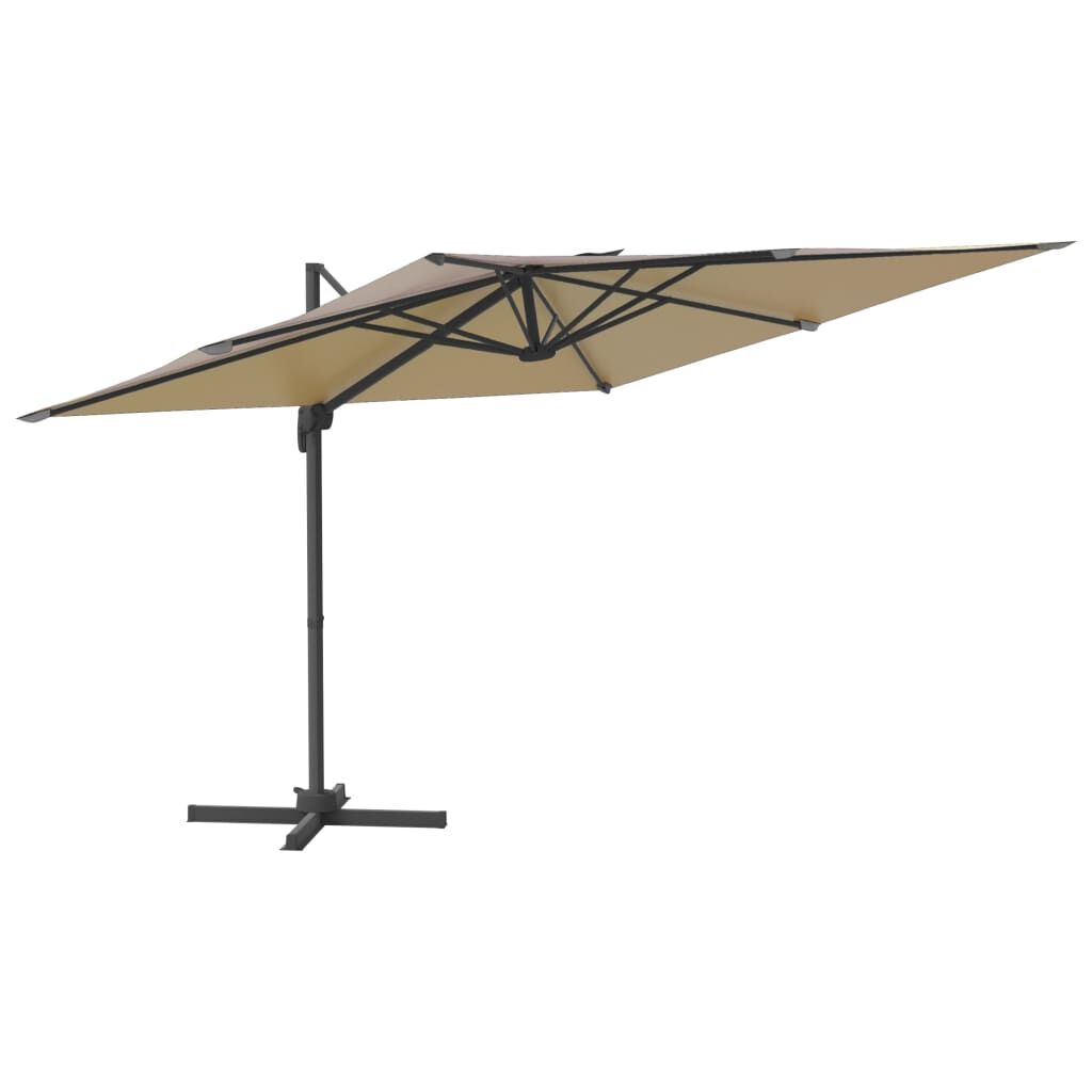 Vidaxl Sombrilla Voladiza Con Leds Gris Taupé 400x300 Cm_0