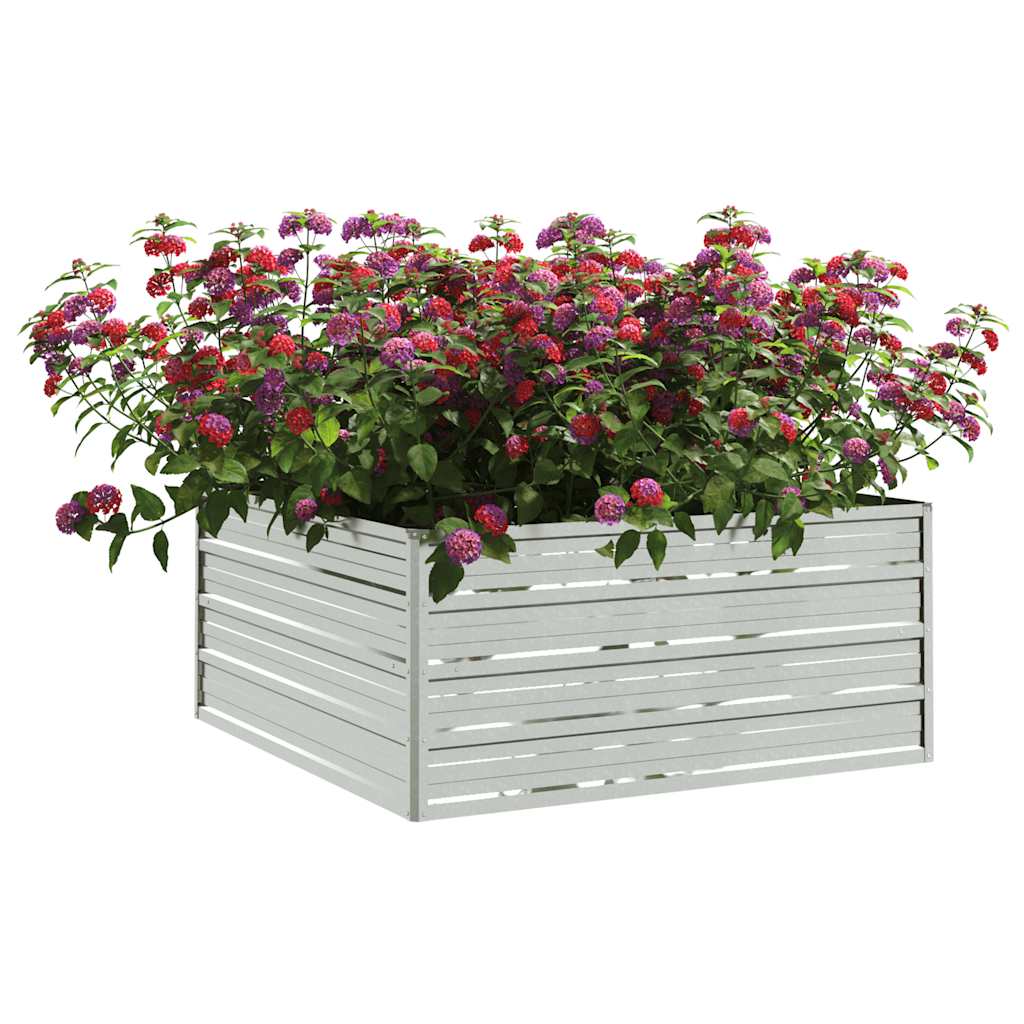 Arriate De Acero Galvanizado Plateado 100x100x45 Cm_2
