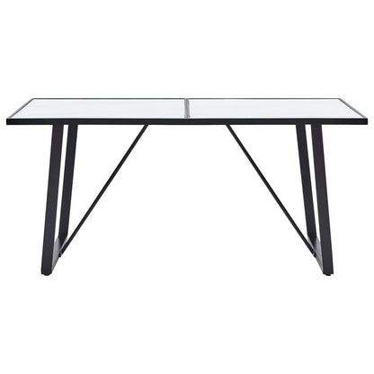 Mesa De Comedor De Vidrio Templado Blanco 160x80x75 Cm_0