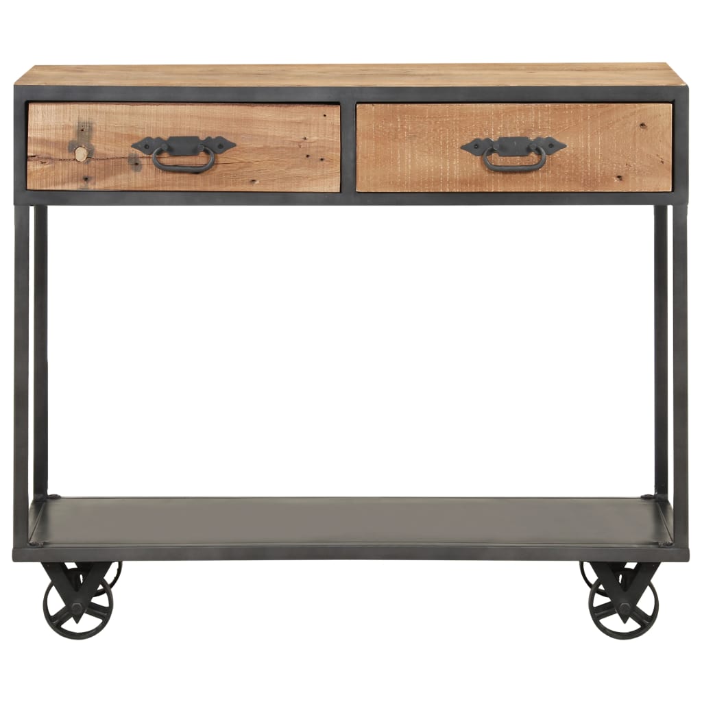 Mesa Consola De Madera Maciza Reciclada 90x35x74 Cm_1