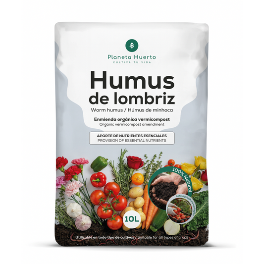 Humus de Lombriz 100% Natural Planeta Huerto 10 L