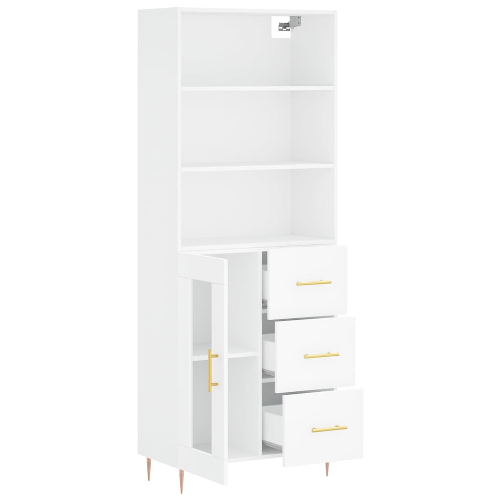 Aparador Alto Madera Contrachapada Blanco 69,5x34x180 Cm_3