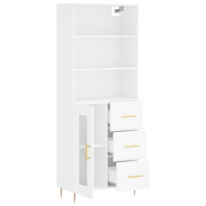 Aparador Alto Madera Contrachapada Blanco 69,5x34x180 Cm_3