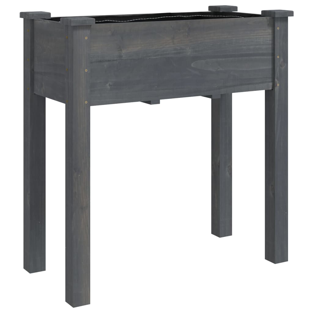 Jardinera Con Forro Interior Madera Abeto Gris 71x37x76 Cm_0