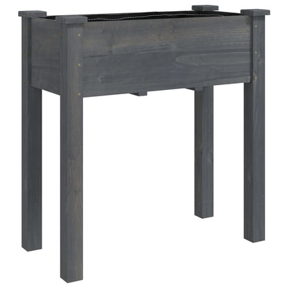 Jardinera Con Forro Interior Madera Abeto Gris 71x37x76 Cm_0