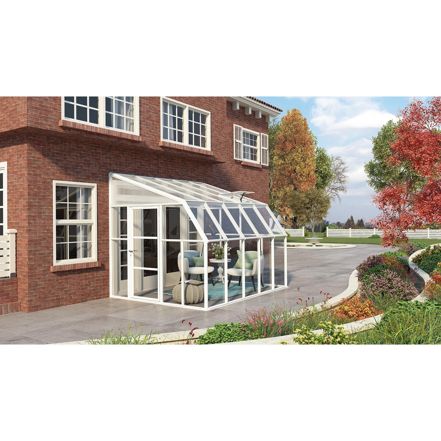 Pérgola fechada para solário 322x257 cm 