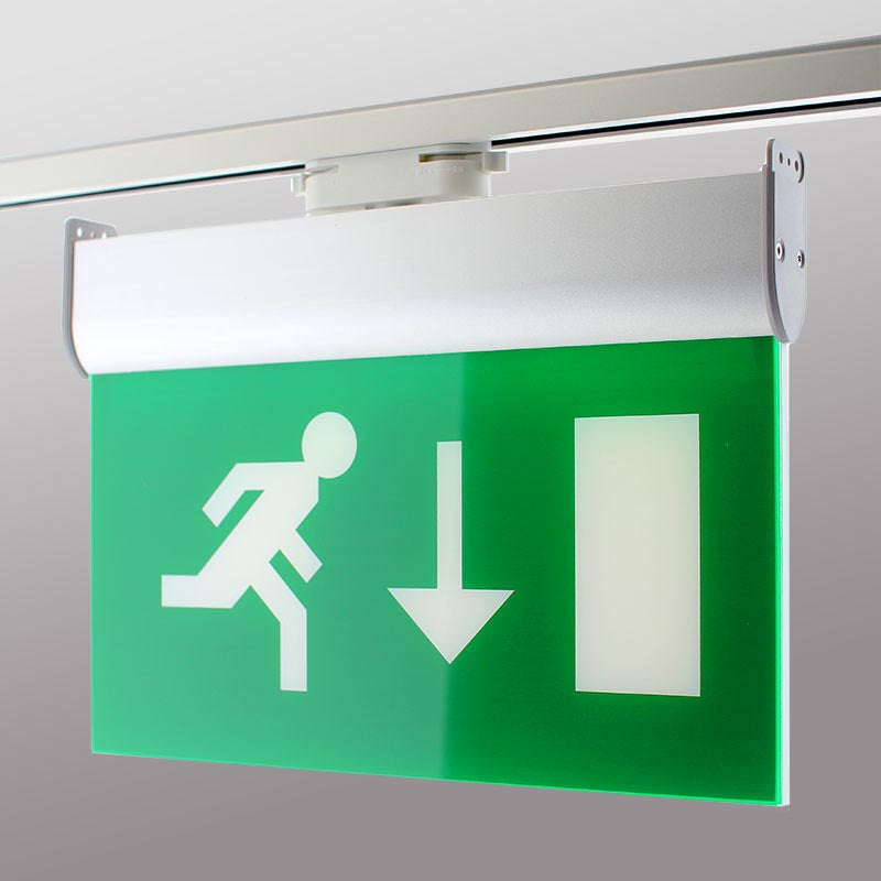 Luz Led Con Señaletica Para Carril Trifásico Rail Exit, Verde_2