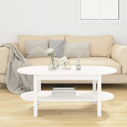 Mesa De Centro De Madera Maciza De Pino Blanco 110x55x45 Cm_1