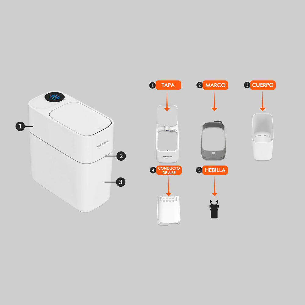 Papelera Cubo De Basura Con Diseño De Adsorción Automática 10incluye 20 Bolsas De Basura_1