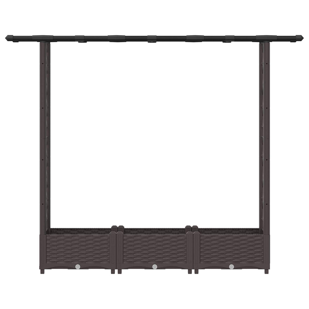 Cama Elevada Con Trellis Y Techo Marrón 164 X 40 X 121 Cm Pp_3