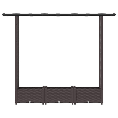 Cama Elevada Con Trellis Y Techo Marrón 164 X 40 X 121 Cm Pp_3