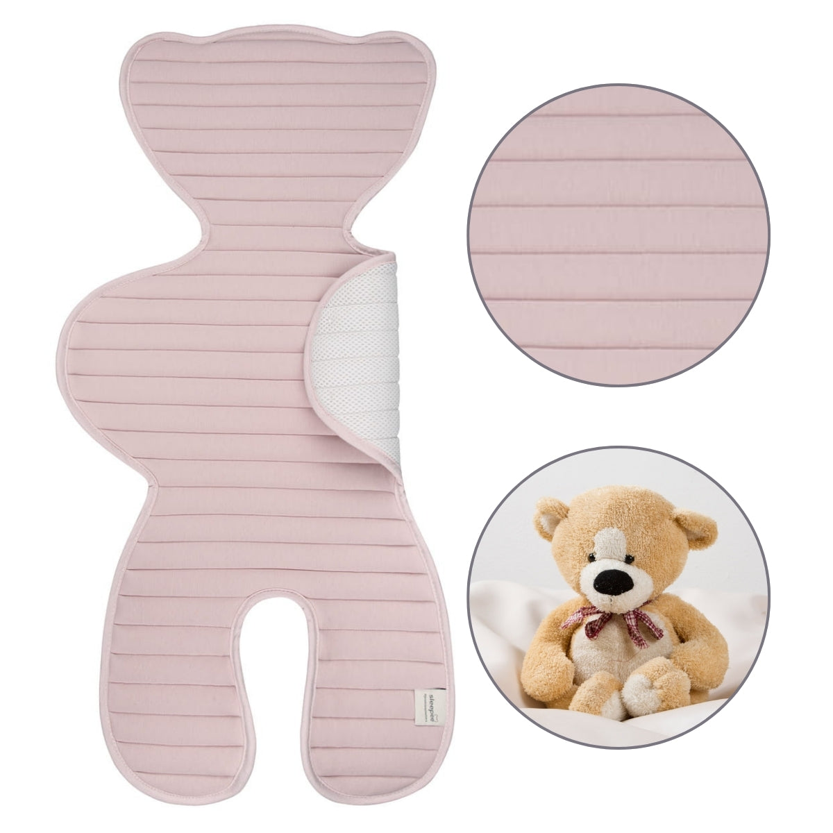 Colchoneta Unviersal Transpirable Para Silla De Coche Rose_1