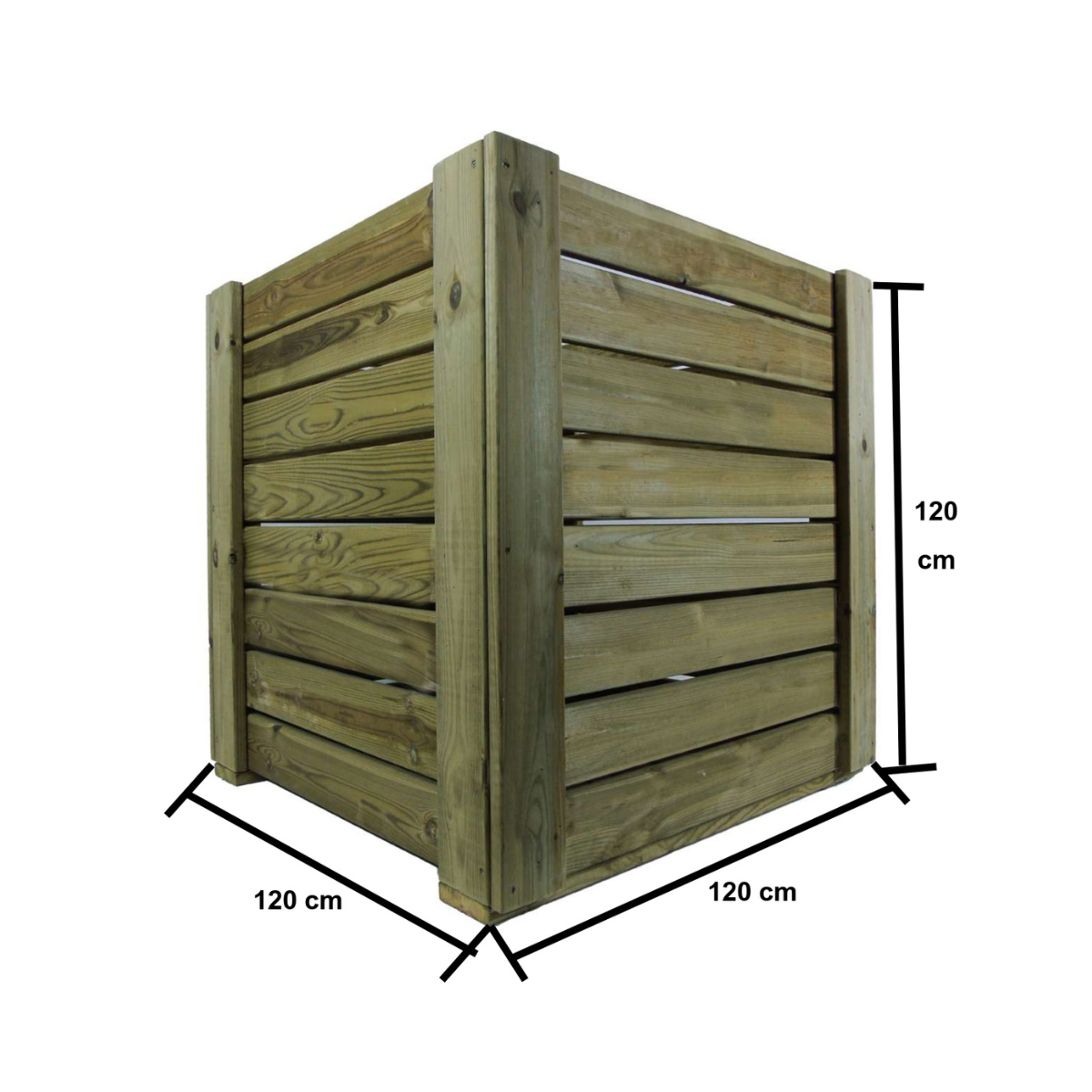 Macetero De Madera Eko Xxl Vidahuerto Para Árboles Y Plantas Grandes 120x120x120 Cm.