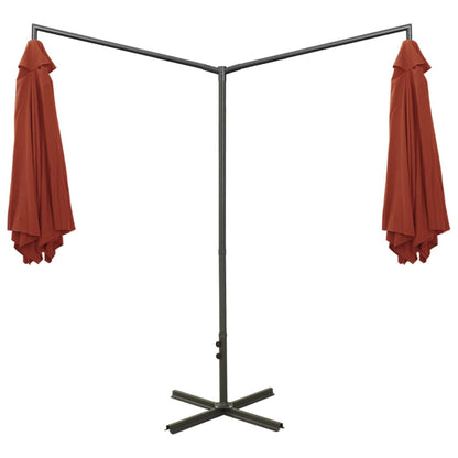 Vidaxl Sombrilla Doble De Jardín Con Palo De Acero Terracota 600 Cm_3
