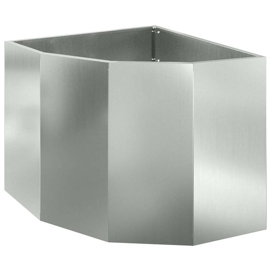 Macetero De Esquina Plateado 60 X 60 X 50 Cm Acero Galvanizado_0