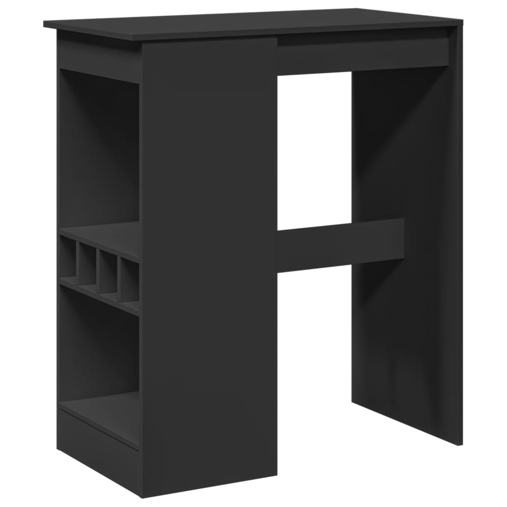 Mesa Alta Con Estantes Madera Ingeniería Negra 90x47,5x103,5 Cm_0