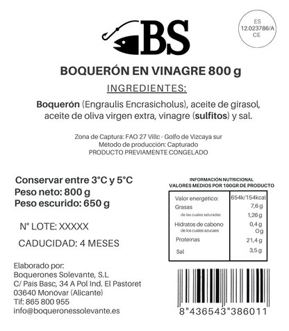 Boquerón En Vinagre Mar Cantábrico 800g_1