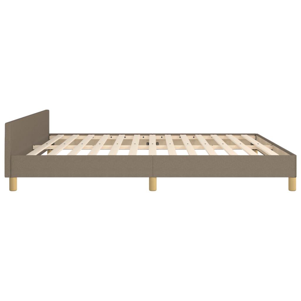 Estructura De Cama Con Cabecero De Tela Gris Taupe 160x200 Cm / Vetonek_4