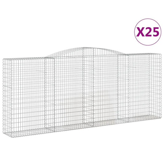 Cestas De Gaviones 25 Uds Forma De Arco Hierro 400x50x160/180cm_0