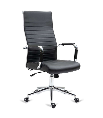 Silla De Oficina Louvre Altura Regulable Acabado En Polipiel Negro. 54m(ancho ) 102/112cm(_5