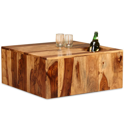 Mesa De Centro De Madera Maciza De Sheesham 70x70x30 Cm_0