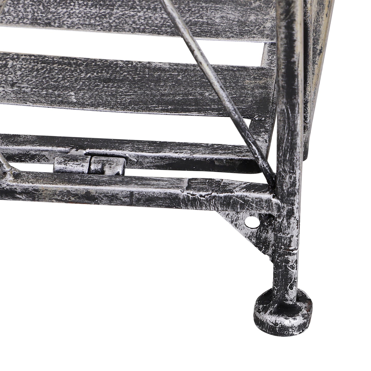 Outsunny Estantería Para Plantas Plegable De 3 Niveles Gris Plateado_4